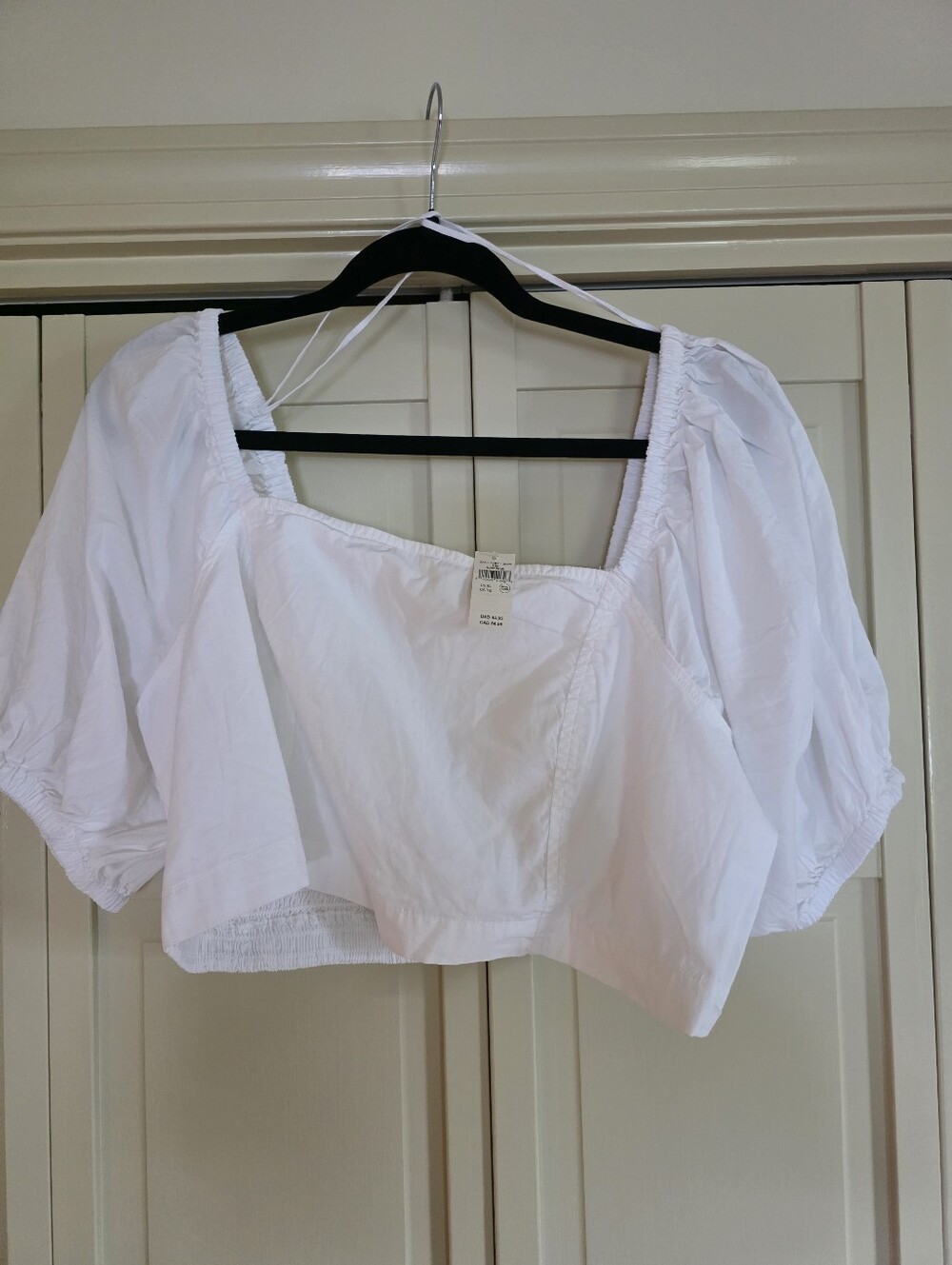 NWT American Eagle White Cropped Blouse Size XL